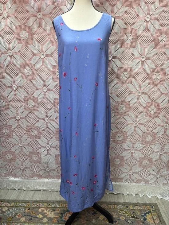 R&K Petite Blue Floral Maxi Dress – 10P - Picture 1 of 1